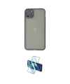 ieg™ iPhone 12 Pro Max Kılıf Ahenk Çizgi Serisi - Siyah 3D Antistatik Cam Ekran Koruyucu