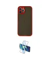 ieg™ iPhone 12 Pro Max Kılıf Ahenk Çizgi Serisi - Siyah 3D Antistatik Cam Ekran Koruyucu