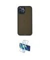 ieg™ iPhone 12 Pro Max Kılıf Ahenk Çizgi Serisi - Siyah 3D Antistatik Cam Ekran Koruyucu