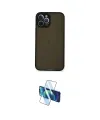 ieg™ iPhone 12 Pro Max Kılıf Ahenk Çizgi Serisi - Siyah 3D Antistatik Cam Ekran Koruyucu