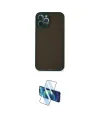 ieg™ iPhone 12 Pro Max Kılıf Ahenk Çizgi Serisi - Siyah 3D Antistatik Cam Ekran Koruyucu