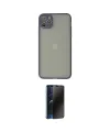 ieg™ iPhone 12 Pro Max Kılıf Ahenk Çizgi Serisi - Siyah 3D Antistatik Hayalet Cam Ekran Koruyucu