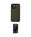 ieg™ iPhone 12 Pro Max Kılıf Ahenk Çizgi Serisi - Siyah 3D Antistatik Hayalet Cam Ekran Koruyucu