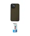 ieg™ iPhone 12 Pro Max Kılıf Ahenk Çizgi Serisi - Siyah 5D Eko Cam Ekran Koruyucu