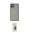 ieg™ iPhone 12 Pro Max Kılıf Ahenk Çizgi Serisi - Siyah 6D Mat Seramik Hayalet Nano Ekran Koruyucu