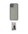 ieg™ iPhone 12 Pro Max Kılıf Ahenk Çizgi Serisi - Siyah Bilvis Hayalet Cam Ekran Koruyucu