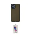 ieg™ iPhone 12 Pro Max Kılıf Ahenk Çizgi Serisi - Siyah Joko 5D Cam