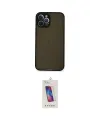 ieg™ iPhone 12 Pro Max Kılıf Ahenk Çizgi Serisi - Siyah Joko 5D Cam