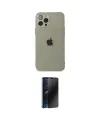ieg™ iPhone 12 Pro Max Kılıf Ahenk Doku - Siyah 3D Antistatik Hayalet Cam Ekran Koruyucu