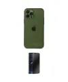 ieg™ iPhone 12 Pro Max Kılıf Ahenk Doku - Siyah 3D Antistatik Hayalet Cam Ekran Koruyucu