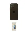 ieg™ iPhone 12 Pro Max Kılıf Ahenk Doku - Siyah 6D Mat Seramik Hayalet Nano Ekran Koruyucu