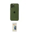 ieg™ iPhone 12 Pro Max Kılıf Ahenk Doku - Siyah 6D Mat Seramik Hayalet Nano Ekran Koruyucu