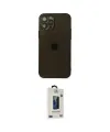 ieg™ iPhone 12 Pro Max Kılıf Ahenk Doku - Siyah Bilvis Hayalet Cam Ekran Koruyucu