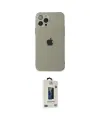 ieg™ iPhone 12 Pro Max Kılıf Ahenk Doku - Siyah Bilvis Hayalet Cam Ekran Koruyucu