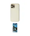 ieg™ iPhone 12 Pro Max Kılıf Ahenk Işık - Siyah 34D Izgaralı Cam