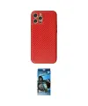 ieg™ iPhone 12 Pro Max Kılıf Ahenk Işık - Siyah 34D Izgaralı Cam