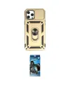 ieg™ iPhone 12 Pro Max Kılıf Ahenk Klasik - Siyah 34D Izgaralı Cam