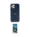 ieg™ iPhone 12 Pro Max Kılıf Ahenk Klasik - Siyah 34D Izgaralı Cam