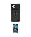 ieg™ iPhone 12 Pro Max Kılıf Ahenk Klasik - Siyah 34D Izgaralı Cam