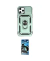 ieg™ iPhone 12 Pro Max Kılıf Ahenk Klasik - Siyah 34D Izgaralı Cam