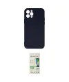 ieg™ iPhone 12 Pro Max Kılıf Ahenk Serisi - Siyah 20D Premium Cam Ekran Koruyucu