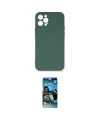 ieg™ iPhone 12 Pro Max Kılıf Ahenk Serisi - Siyah 34D Izgaralı Cam