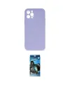 ieg™ iPhone 12 Pro Max Kılıf Ahenk Serisi - Siyah 34D Izgaralı Cam