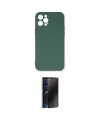 ieg™ iPhone 12 Pro Max Kılıf Ahenk Serisi - Siyah 3D Antistatik Hayalet Cam Ekran Koruyucu