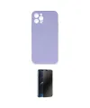 ieg™ iPhone 12 Pro Max Kılıf Ahenk Serisi - Siyah 3D Antistatik Hayalet Cam Ekran Koruyucu