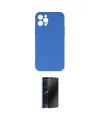 ieg™ iPhone 12 Pro Max Kılıf Ahenk Serisi - Siyah 3D Antistatik Hayalet Cam Ekran Koruyucu