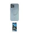 ieg™ iPhone 12 Pro Max Kılıf Akış Minimal Özel Seri - Siyah 34D Izgaralı Cam