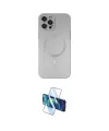 ieg™ iPhone 12 Pro Max Kılıf Akış Minimal Özel Seri - Siyah 3D Antistatik Cam Ekran Koruyucu