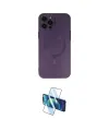 ieg™ iPhone 12 Pro Max Kılıf Akış Minimal Özel Seri - Siyah 3D Antistatik Cam Ekran Koruyucu