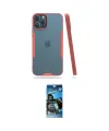 ieg™ iPhone 12 Pro Max Kılıf Atlas Asil Serisi - Siyah 34D Izgaralı Cam
