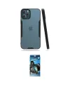 ieg™ iPhone 12 Pro Max Kılıf Atlas Asil Serisi - Siyah 34D Izgaralı Cam