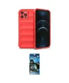 ieg™ iPhone 12 Pro Max Kılıf Atlas Koleksiyonu - Siyah 34D Izgaralı Cam