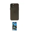 ieg™ iPhone 12 Pro Max Kılıf Atlas Minimal Prime - Siyah 34D Izgaralı Cam