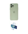 ieg™ iPhone 12 Pro Max Kılıf Atlas Minimal Prime - Siyah 3D Antistatik Cam Ekran Koruyucu