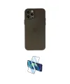 ieg™ iPhone 12 Pro Max Kılıf Atlas Minimal Prime - Siyah 3D Antistatik Seramik Nano Ekran Koruyucu