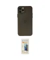 ieg™ iPhone 12 Pro Max Kılıf Atlas Minimal Prime - Siyah 6D Mat Seramik Hayalet Nano Ekran Koruyucu