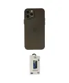 ieg™ iPhone 12 Pro Max Kılıf Atlas Minimal Prime - Siyah Bilvis Hayalet Cam Ekran Koruyucu