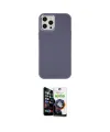 ieg™ iPhone 12 Pro Max Kılıf Çekirdek Çizgi - Şeffaf Temperli Cam Ekran Koruyucu