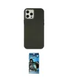 ieg™ iPhone 12 Pro Max Kılıf Çekirdek Çizgi - Siyah 34D Izgaralı Cam