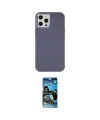 ieg™ iPhone 12 Pro Max Kılıf Çekirdek Çizgi - Siyah 34D Izgaralı Cam