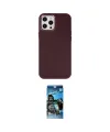 ieg™ iPhone 12 Pro Max Kılıf Çekirdek Çizgi - Siyah 34D Izgaralı Cam