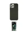 ieg™ iPhone 12 Pro Max Kılıf Çekirdek Çizgi - Siyah 360 Mat Full Body Arka Koruyucu