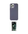 ieg™ iPhone 12 Pro Max Kılıf Çekirdek Çizgi - Siyah 360 Mat Full Body Arka Koruyucu