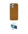 ieg™ iPhone 12 Pro Max Kılıf Çekirdek Çizgi - Siyah 3D Antistatik Cam Ekran Koruyucu