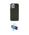 ieg™ iPhone 12 Pro Max Kılıf Çekirdek Çizgi - Siyah 3D Antistatik Cam Ekran Koruyucu