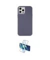 ieg™ iPhone 12 Pro Max Kılıf Çekirdek Çizgi - Siyah 3D Antistatik Cam Ekran Koruyucu